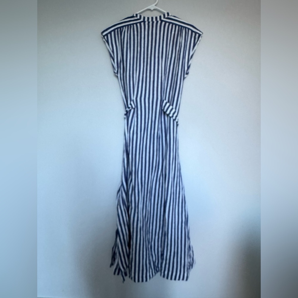 AYR The Sunset dress 100% Linen White and Blue Stripes Size XS - Picture 7 of 11